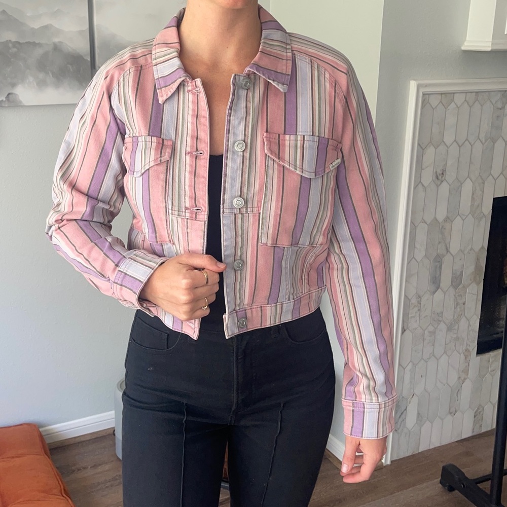 Retro Stripped Denim Jacket